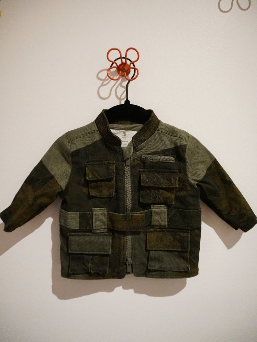 Banana Republic Baby Utility/Cargo Jacket 0-6M Patterned Green Cotton